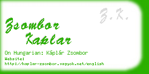 zsombor kaplar business card