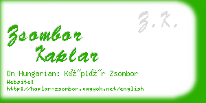 zsombor kaplar business card